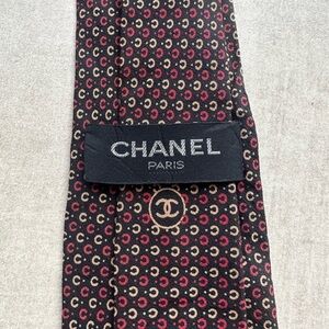 CHANEL Vintage Monogram Silk Tie